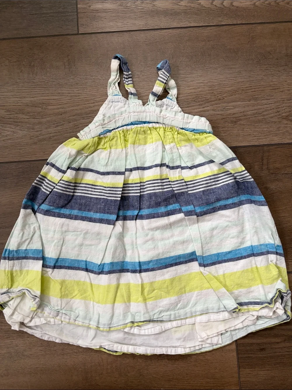 Gymboree White, Blue, Neon Striped Sundress